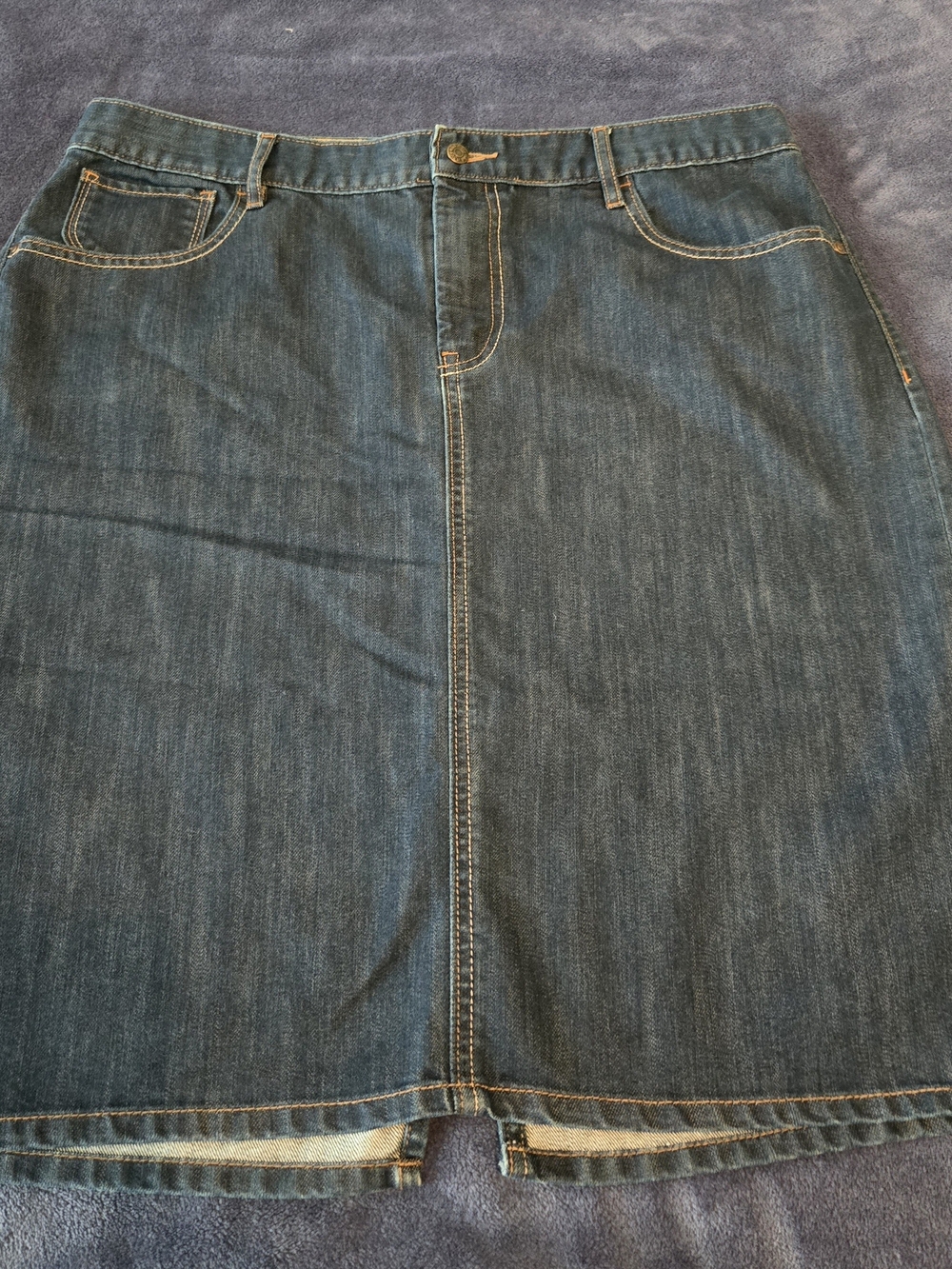 Old Navy Dark Blue Denim Midi Skirt